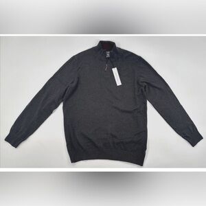 Grayson & Dunn Pullover Sweater Mens XL Gray 1/4 Zip Cotton Knit Preppy NEW